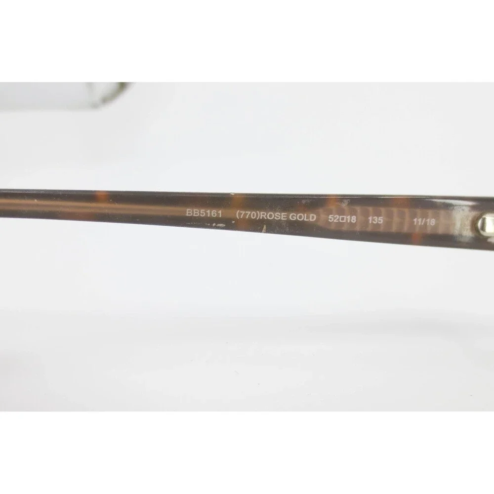 Bebe BB5161 Rose Gold Tortoise Studded Semi-Rimless Cat Eye Eyeglasses 52-18